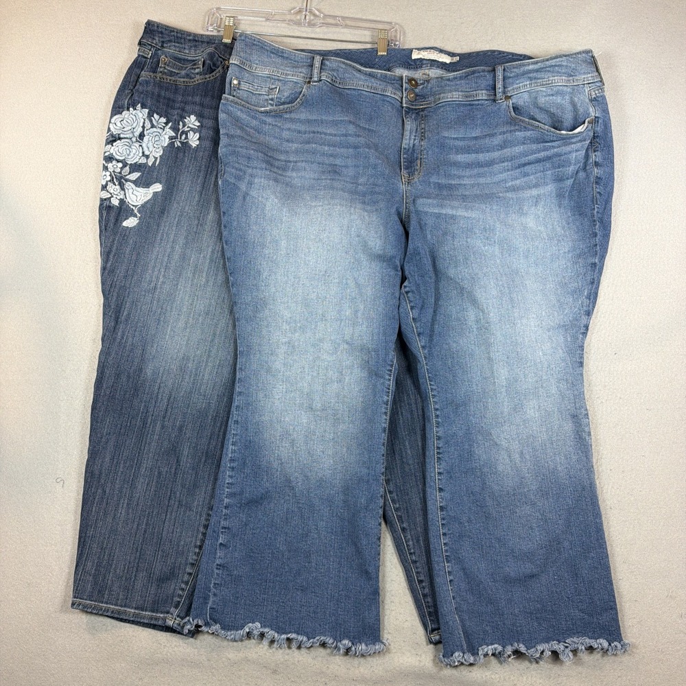 Torrid Premium Medium Wash Premium Embroidered Jeans 30S Lot of 2